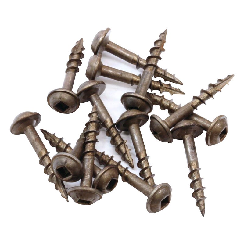 Rok Hardware #8 x 1 Pocket Hole Deck Screws Square Drive Round Washer Head Wood Deep Coarse 100 Pack - Image 1